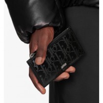 디올 남성 블랙 지피 카드 지갑 - Dior Mens Black Card Wallets - di824x