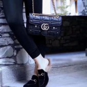 Gucci GG Marmont Matlase Women Shoulder Bag,26CM - 구찌 GG 마몬트 마틀라세 여성용 숄더백 443497,GUB0482,26CM,블랙
