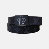 Louis vuitton 2019 Mens Signature Initial Logo Buckle Leather Belt - 루이비통 남성 신상 시그니처 이니셜 로고 버클 레더 벨트 Lou0860x.Size(3.5cm).블랙