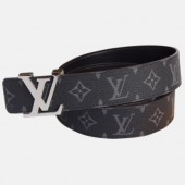 Louis vuitton 2019 Mens Signature Initial Logo Buckle Leather Belt - 루이비통 남성 신상 시그니처 이니셜 로고 버클 레더 벨트 Lou0869x.Size(3.8cm).2컬러(블랙은장/블랙검장)